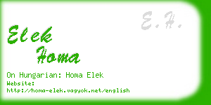 elek homa business card